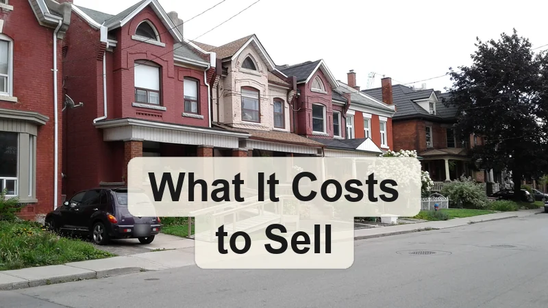 A row of brick semi-detached homes in Hamilton