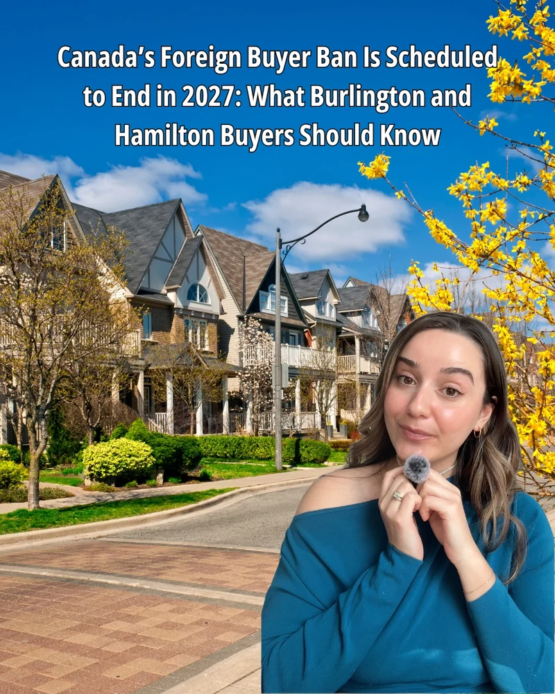 A Burlington street of detached homes in spring
